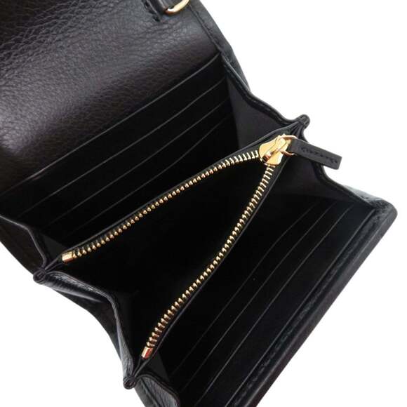 Like new Gucci Blondie Chain Wallet 725219 in black leather, bifold wallet, 1206
